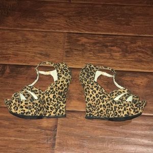 Cheetah print wedges
